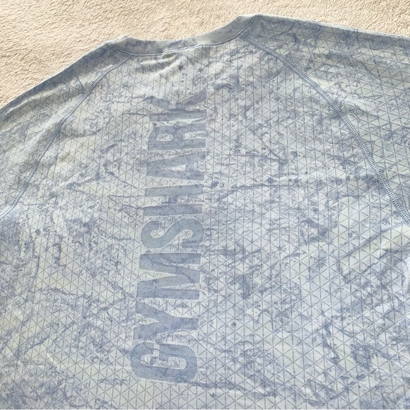Gymshark Geo Seamless Baby Blue T-Shirt Size L - Picture 4 of 5